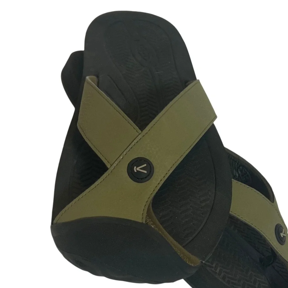 KEEN Waimea H2 Sandals Mens 12 Olive Green Toe Guard Flip Flop Slides